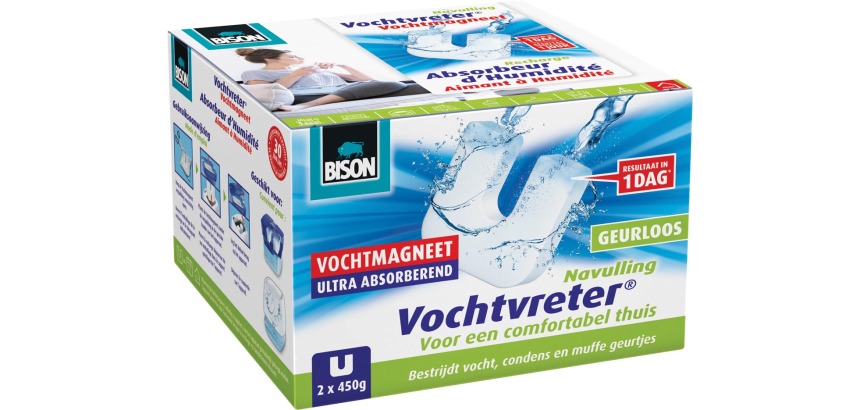 Bison recharge pour absorbeur d'humidité Ambiance 450 gram, boîte de 2 pièces