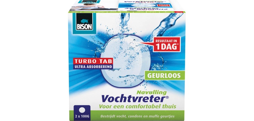 Bison navulling voor ontvochtiger Ambiance, doos van 2 tabs van 100 gram