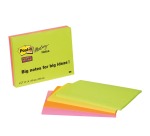 Post-It Super Sticky Meeting Notes, 45 Blätter, Format 101 x 152 mm, sortierte Farben, Packung mit 4 Blöcken