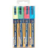 Securit medium chalk marker, blister pack of 4 pieces in assorted colors