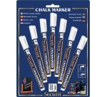 Krijtstift Securit SMA-100 rond wit 1-2mm blister à 7 stuks