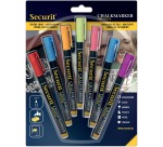 Krijtstift Securit SMA-100 rond ass 1-2mm blister à 7 stuks
