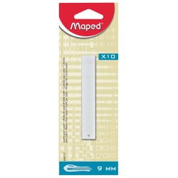 Maped lames de rechange pour cutters, 9 mm, blister de 10 pièces