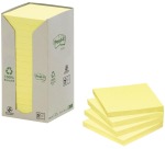 Bloc-mémos Post-it 654 76x76mm recyclé jaune pastel 16 pièces