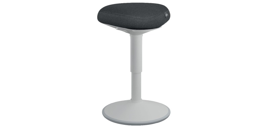Leitz Ergo Aktiver Sitzhocker mit bequemem Sitz, hellgrau