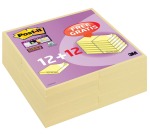 Post-it Super Sticky Notes, 90 Blatt, 76 x 76 mm, Gelb, Packung mit 12 + 12 gratis