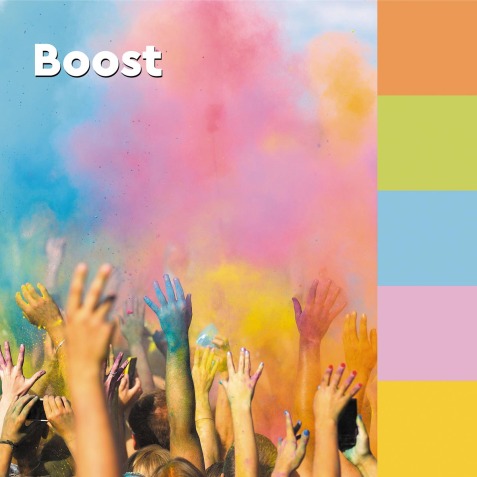 Post-it Super Sticky notes Boost, 90 feuilles, ft 76 x 76 mm, couleurs assorties, paquet de 5 blocs