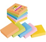 Post-it Super Sticky notes Boost, 90 feuilles, ft 76 x 76 mm, couleurs assorties, paquet de 5 blocs