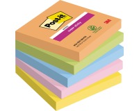 Post-it Super Sticky notes Boost, 90 feuilles, ft 76 x 76 mm, couleurs assorties, paquet de 5 blocs