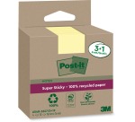 Memoblok 3M Post-it 654 RSSCOL 76x76mm geel 3+1 gratis