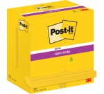 Memoblok Post-it 655 Super Sticky 76x127mm neon geel 12 stuks