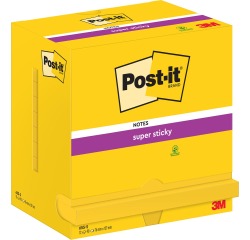 Memoblok Post-it 655 Super Sticky 76x127mm neon geel 12 stuks