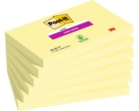 Bloc-mémos Post-it 655 Super Sticky 76x127mm jaune 6 pièces