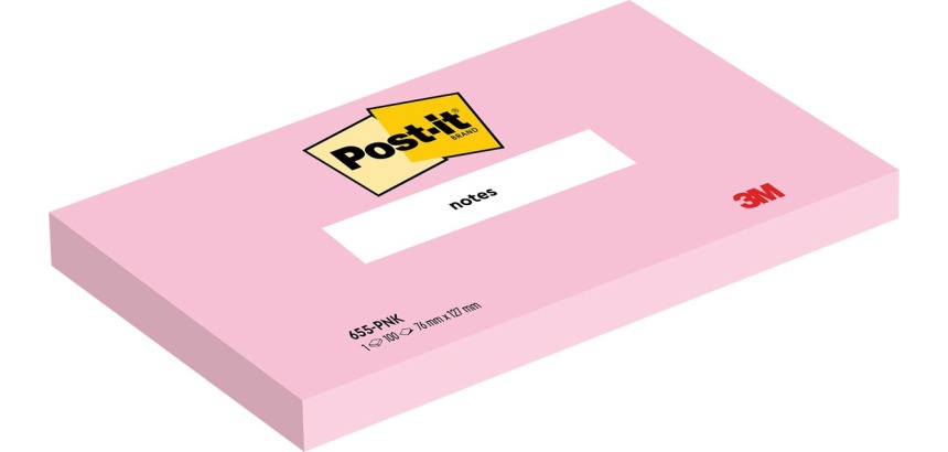 Post-it Notes, 100 feuilles, ft 76 x 127 mm, rose (flamingo pink)