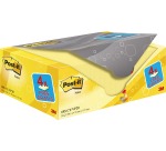 Post-it notes, 100 sheets, size 76 x 127 mm, yellow, pack of 16 pads + 4 free