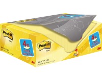 Post-it notes, 100 feuilles, ft 76 x 127 mm, jaune, paquet de 16 blocs  + 4 gratuit