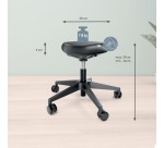 Leitz Ergo tabouret Assis actif avec assise confortable, avec roulettes, noir