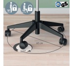 Leitz Ergo tabouret Assis actif avec assise confortable, avec roulettes, noir