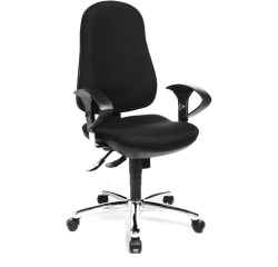 Topstar chaise de bureau Support SY, noir, base en chrome