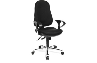 Topstar chaise de bureau Support SY, noir, base en chrome