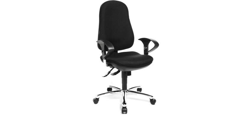 Topstar chaise de bureau Support SY, noir, base en chrome