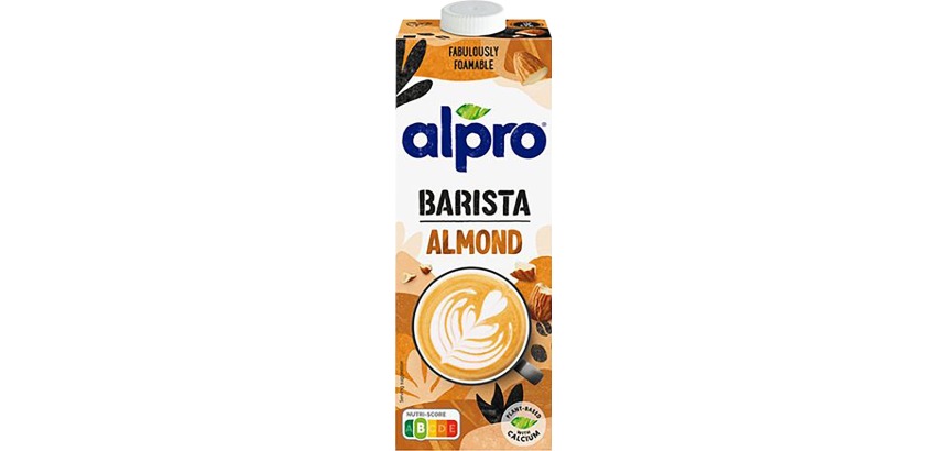 Alpro Barista lait amandes végétales, 1 l, paquet de 8 pièces
