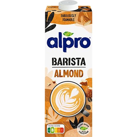 Alpro Barista lait amandes végétales, 1 l, paquet de 8 pièces