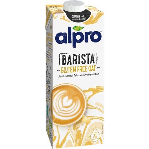 Alpro Barista lait d'avoine végétales, 1 l, paquet de 8 pièces