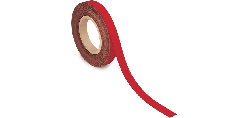 Magneetband MAUL beschrijf- wisbaar 10mx20mmx1mm rood
