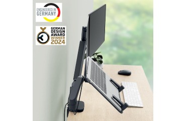 Bras double pour écran et ordinateur portable Leitz Ergo Faible encombrement