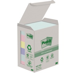 Post-it recycled notes Nature, 100 feuilles, ft 38 x 51 mm, paquet de 6 blocs, couleurs assorties