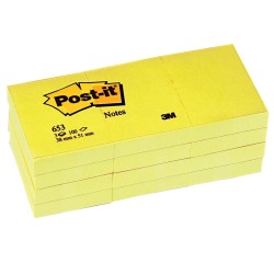Post-it Notes, ft 38 x 51 mm, geel, blok van 100 vel