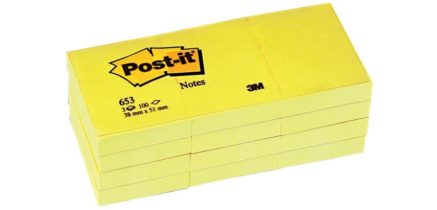 Post-it Notes, ft 38 x 51 mm, gelb, Block mit 100 Blatt