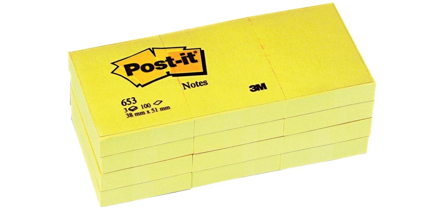 Post-it Notes, ft 38 x 51 mm, geel, blok van 100 vel