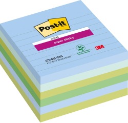 Bloc-mémos Post-it 675-6 Super Sticky 101x101mm Oasis 6 pièces