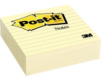Post-it Notes, ft 101 x 101 mm, geel, gelijnd, blok van 300 vel