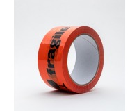 Rillprint PP packing adhesive tape: fragile, ft 48 mm x 66 m, orange