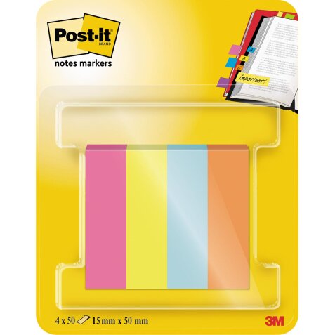 Post-it notes markers Poptimistic, ft 15 x 50 mm, blister de 4 blocs de 50 feuilles