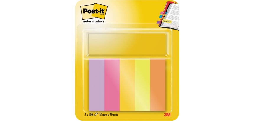 Marque-pages Post-it 670-5 TFEN 15x50mm Energetic 5 pièces