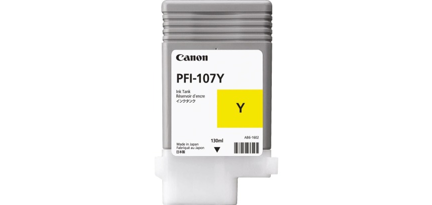 Canon cartouche d'encre PFI-107, 130 ml, OEM 6708B001, jaune