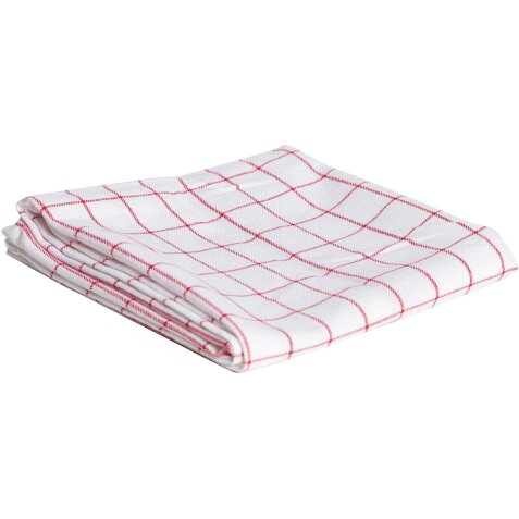 Cosy essuie-mains, ft 72 x 50 cm, quadrillé, blanc/rouge