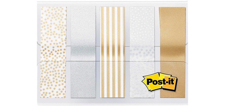 Indextabs Post-it 684 12mmx43mm metallic motief goud zilver 100 tabs