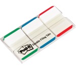 Post-it Index Strong, ft 25,4 x 38 mm, wit met gekleurde rand, 3 kleuren, 22 tabs per kleur