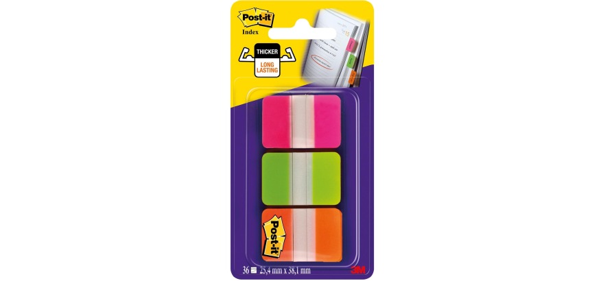 Indextabs Post-it 686GOT 25.4x38mm strong roze en groen 36 tabs