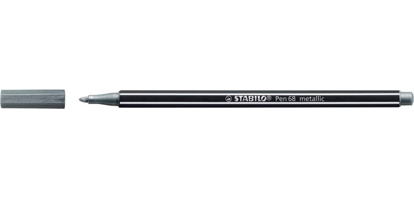 STABILO Pen 68 metallic feutre, argent