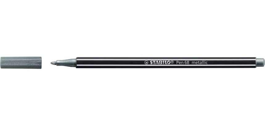 STABILO Pen 68 metallic viltstift, zilver