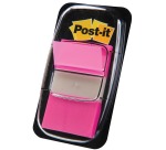 Standard Post-it Index, size 25.4 x 43.2 mm, dispenser with 50 tabs, pink