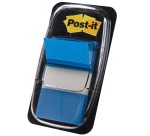 Post-it Index standard, ft 25,4 x 43,2 mm, dévidoir avec 50 cavaliers, bleu