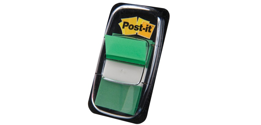 Post-it Index Standard, ft 25,4 x 43,2 mm, Spender mit 50 Reitern, grün