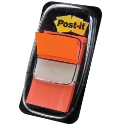 Post-it Index standard, ft 25,4 x 43,2 mm, dévidoir avec 50 cavaliers, orange